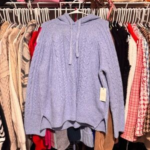 Abercrombie & Fitch Light Blue Lounge Cable knit Sweater Hoodie medium NWT